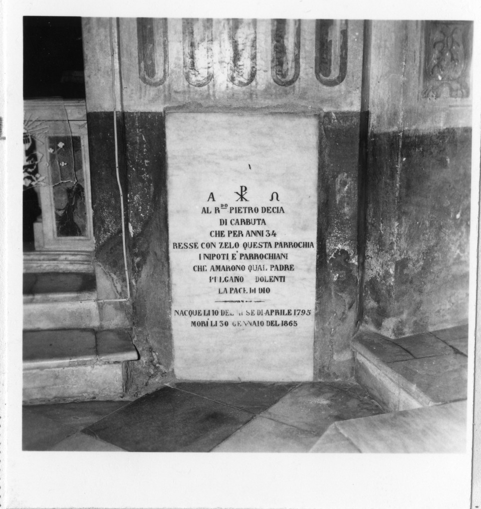 lastra tombale, opera isolata - bottega ligure (sec. XIX)