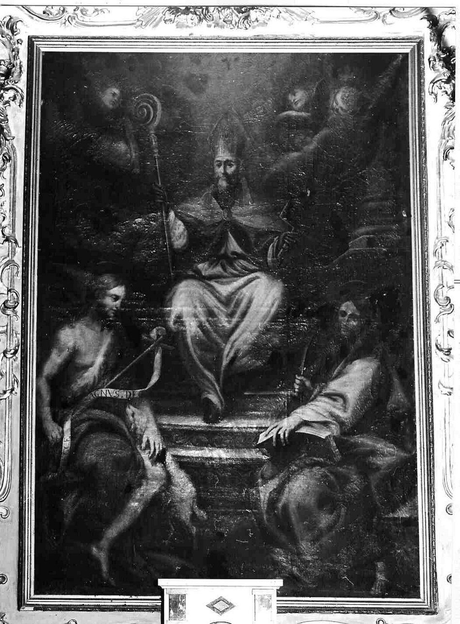 San Biagio tra San Giovanni Battista e San Giovanni Evangelista (dipinto, elemento d'insieme) - ambito genovese (inizio sec. XVIII)