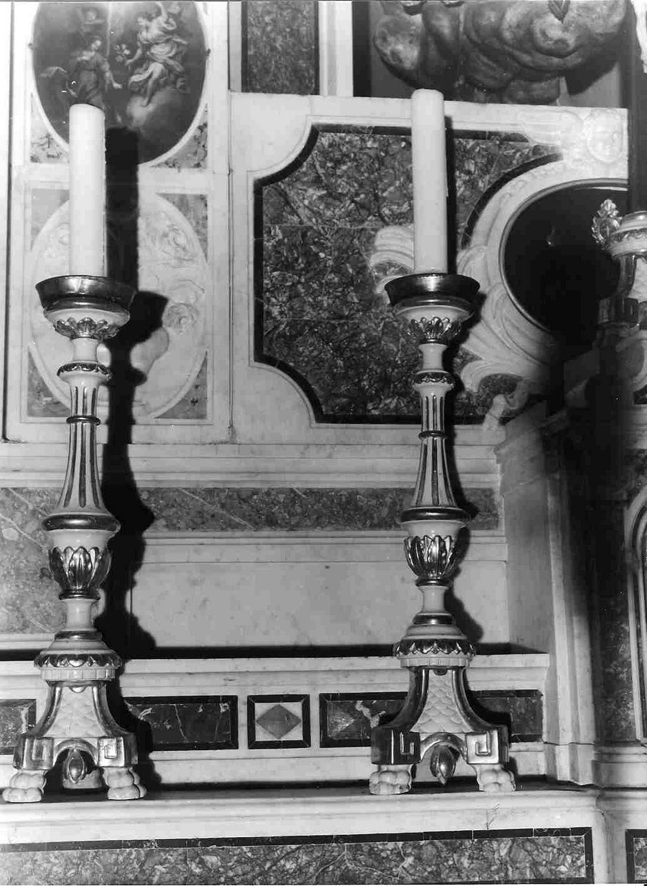 candeliere, serie - bottega ligure (seconda metà sec. XIX)