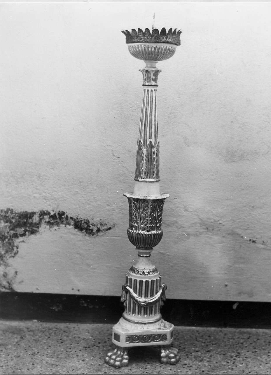 candeliere, opera isolata - bottega ligure (inizio sec. XIX)