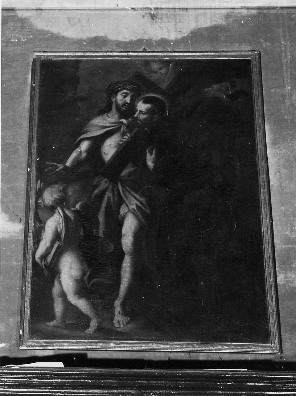 Cristo portacroce con Sant' Ignazio di Loyola (dipinto, opera isolata) - bottega ligure (inizio sec. XVIII)