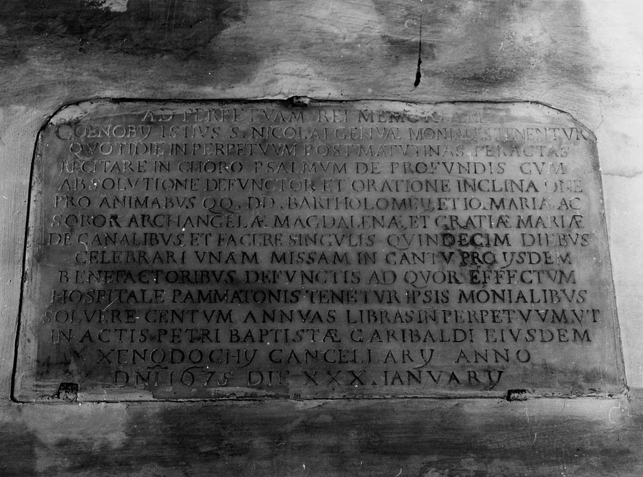 lapide, opera isolata - bottega ligure (sec. XVII)