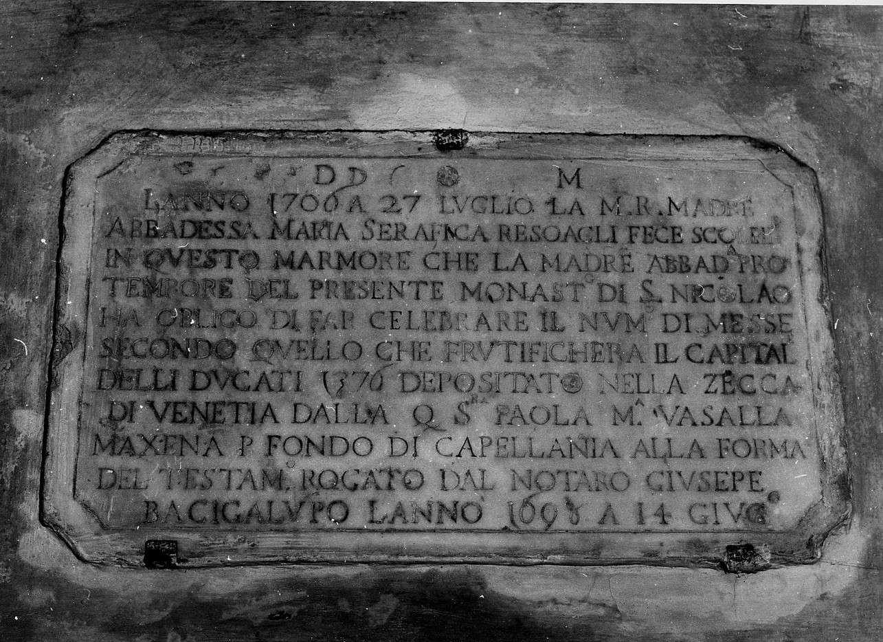 lapide, opera isolata - bottega ligure (sec. XVIII)