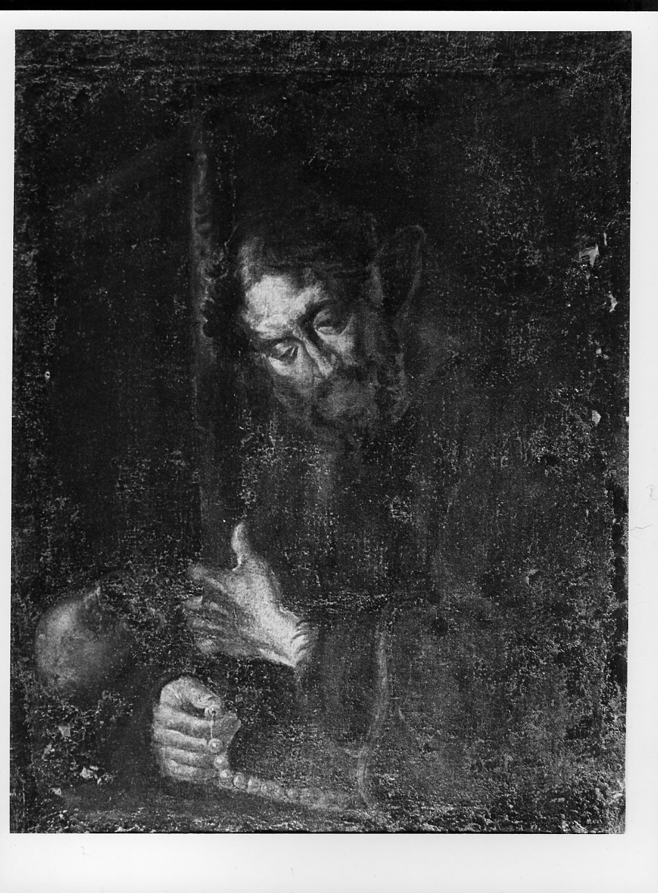 San Francesco d'Assisi abbraccia Cristo crocifisso (dipinto, opera isolata) - ambito genovese (sec. XVIII)