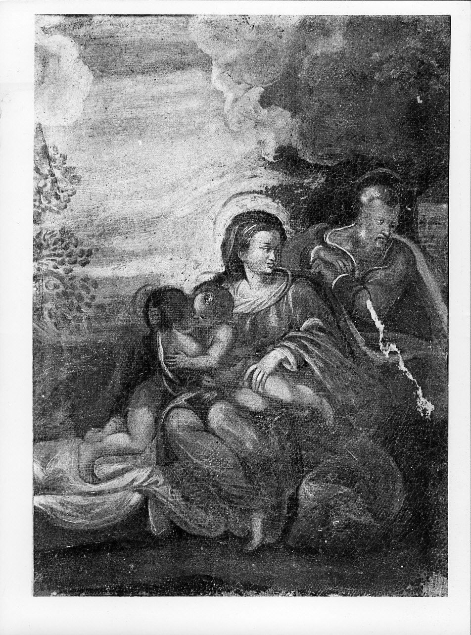 Sacra Famiglia con San Giovanni Battista bambino (dipinto, opera isolata) - ambito ligure (secc. XVII/ XVIII)