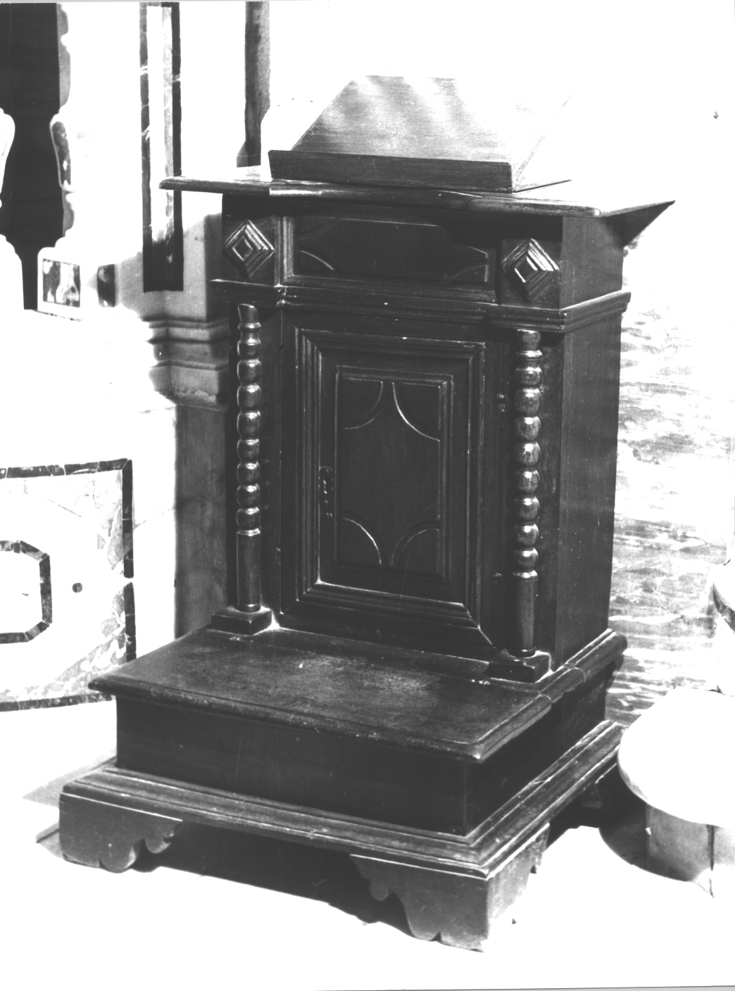 motivi decorativi geometrici a losanga (inginocchiatoio, opera isolata) - bottega ligure (sec. XIX)