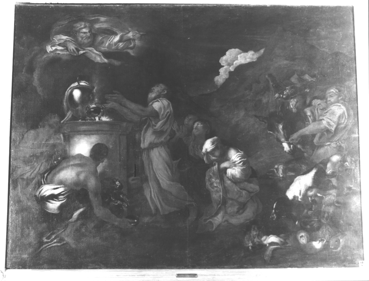 sacrificio di Noè (dipinto, opera isolata) di Castiglione Giovanni Benedetto detto Grechetto (sec. XVII)