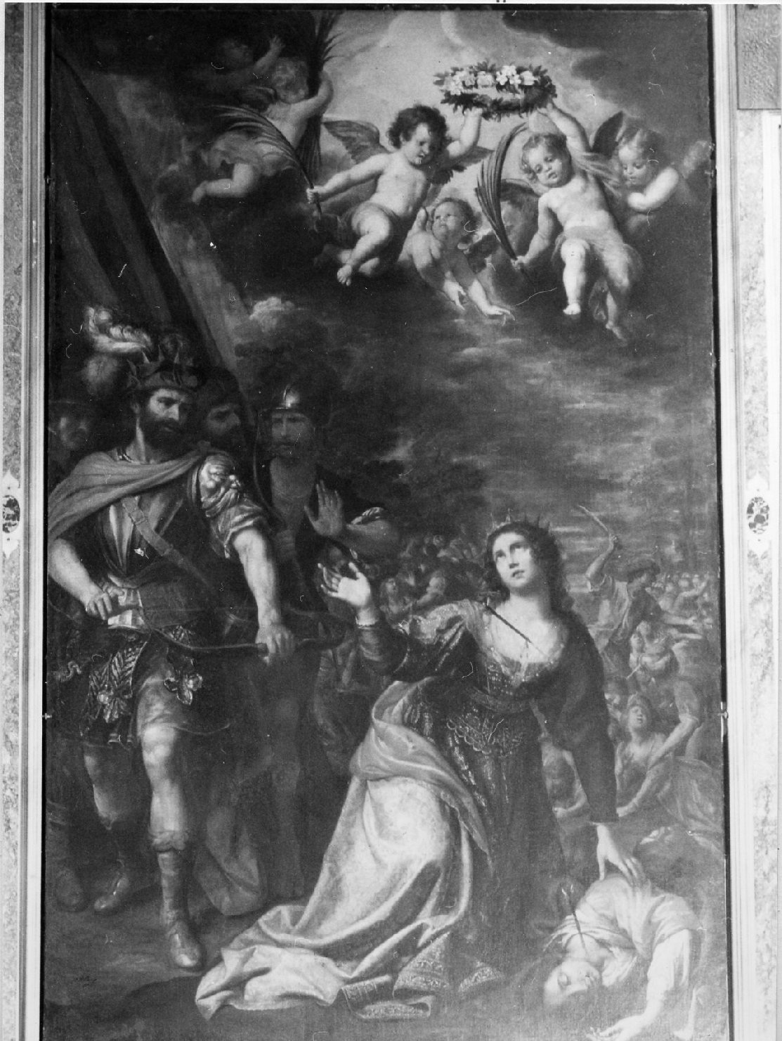 martirio di Sant'Orsola (pala d'altare, opera isolata) di Fiasella Domenico detto Sarzana (prima metà sec. XVII)