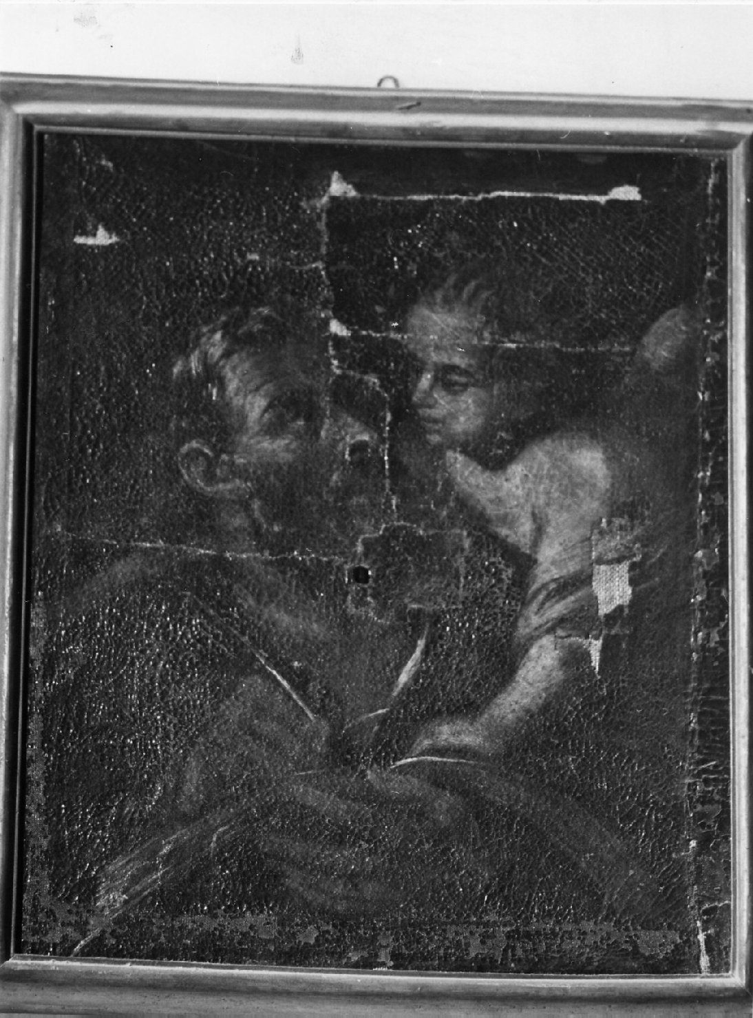 San Luca scrive il vangelo ispirato da un angelo (dipinto, opera isolata) di Fratello Donato di Roma (ultimo quarto sec. XVI)