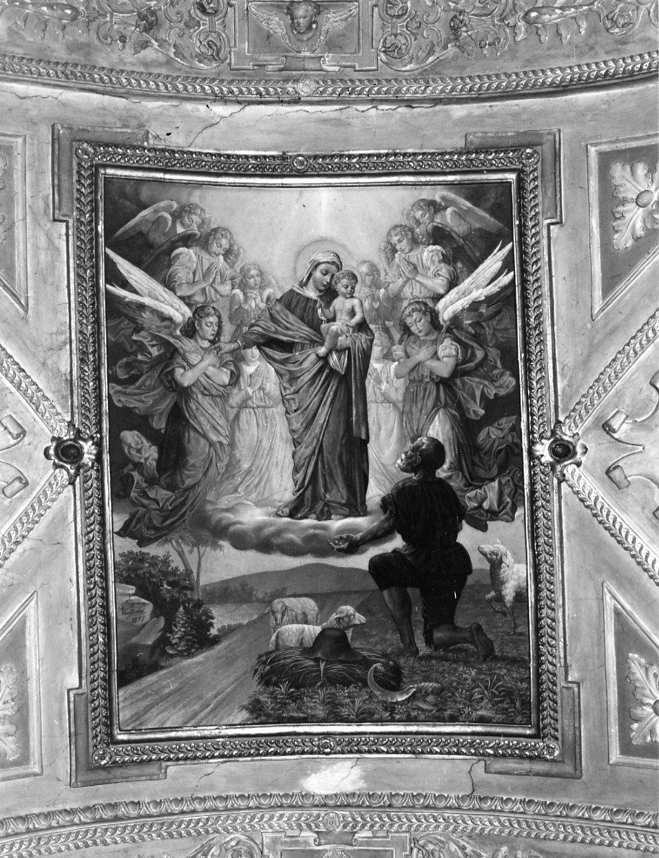 Madonna della Guardia (dipinto, opera isolata) di Venturini Nazareno (sec. XIX)