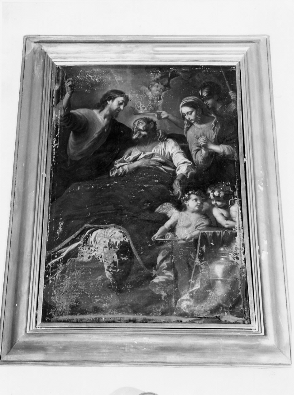 morte di San Giuseppe (dipinto, opera isolata) di Castello Valerio (cerchia), De Ferrari Orazio (cerchia) (prima metà sec. XVII)