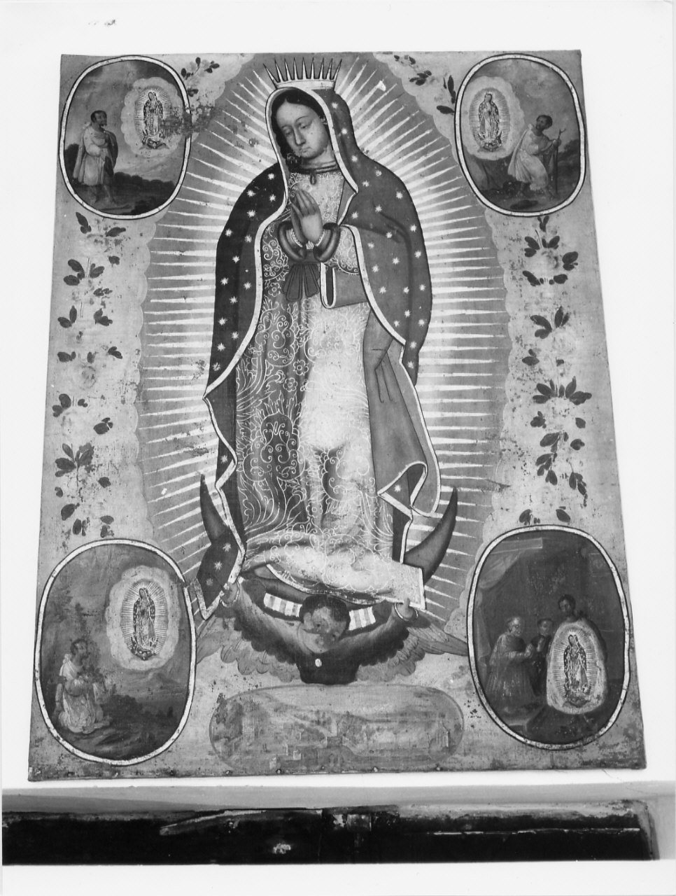 apparizione della Madonna (dipinto, opera isolata) - ambito italiano (sec. XIX)