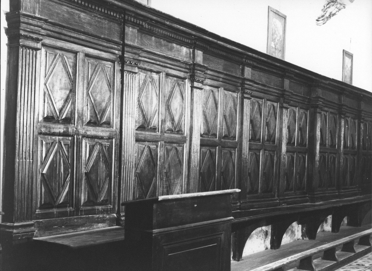 stalli del coro, opera isolata - bottega italiana (prima metà sec. XVII)