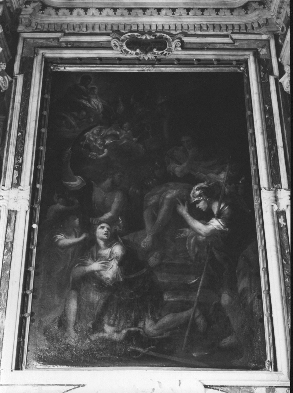 martirio di San Costanzo (dipinto, elemento d'insieme) di Piola Domenico (seconda metà sec. XVII)