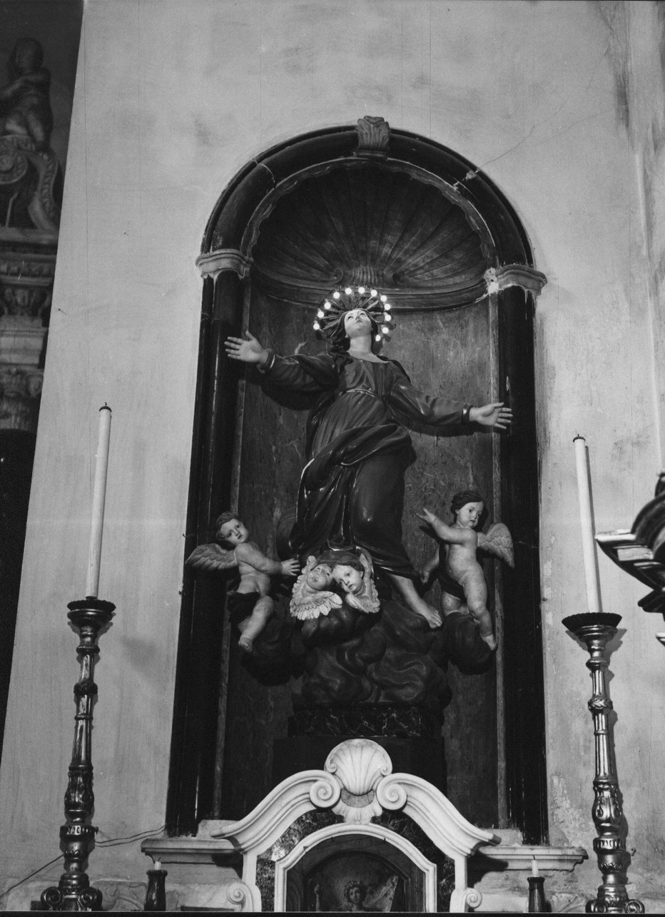 Madonna Assunta con angeli (statua, opera isolata) - bottega Italia centro-settentrionale (fine/inizio secc. XIX/ XX)