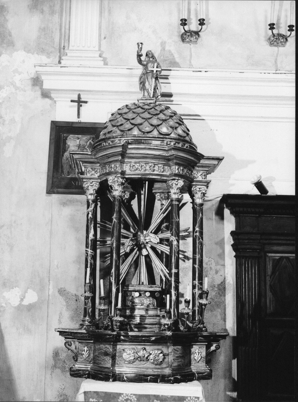 Fede/ Agnus Dei (tronetto per esposizione eucaristica - a tempietto, serie) - bottega italiana (prima metà sec. XIX)