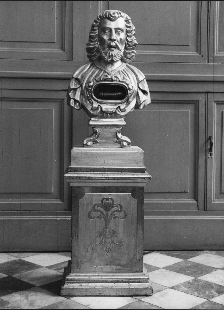 busto maschile (reliquiario - a busto, serie) - bottega italiana (seconda metà sec. XIX)