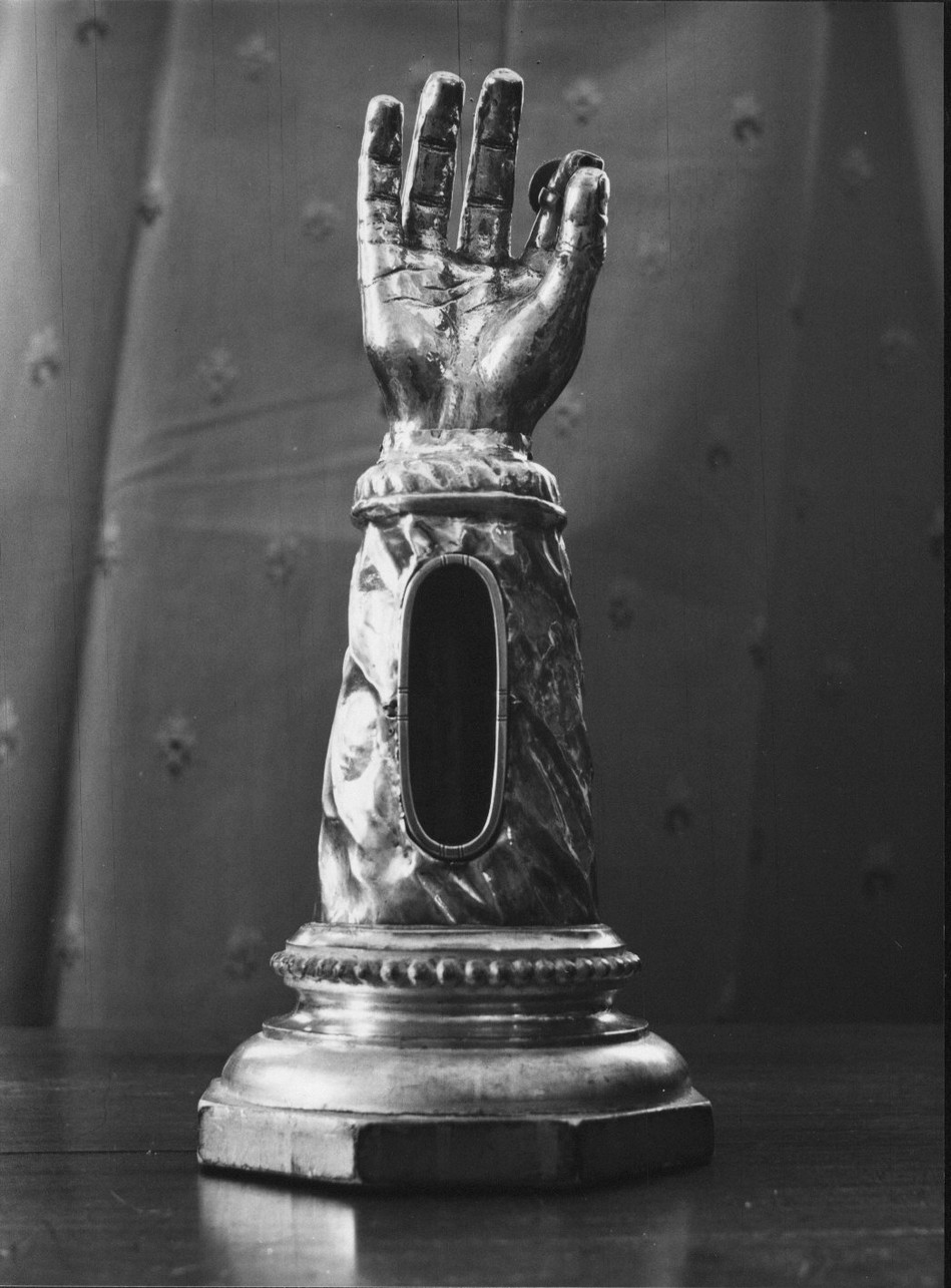 reliquiario antropomorfo - a braccio, opera isolata - bottega italiana (sec. XVIII)