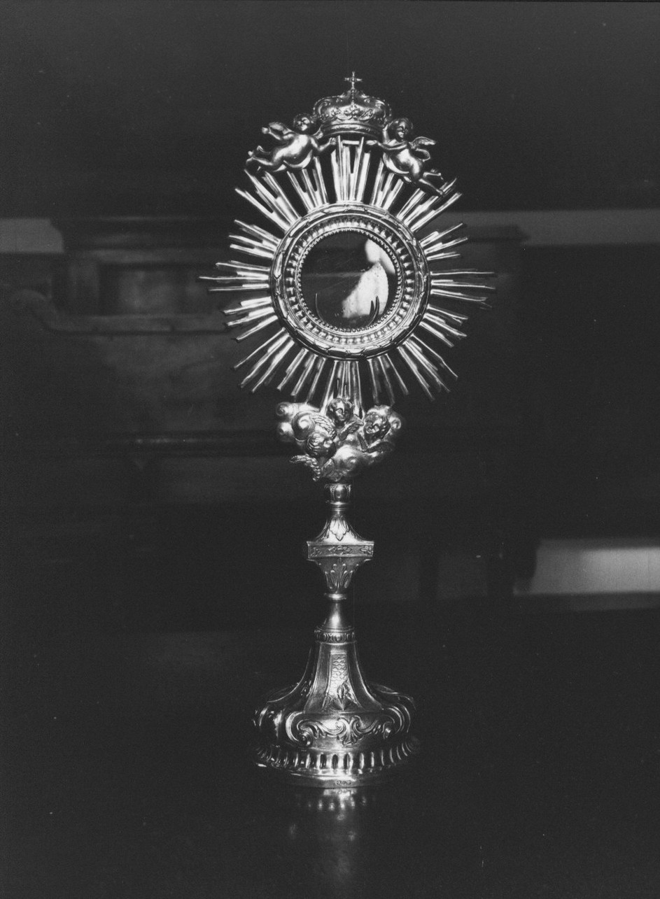 ostensorio - a raggiera, opera isolata - bottega italiana (seconda metà sec. XIX)