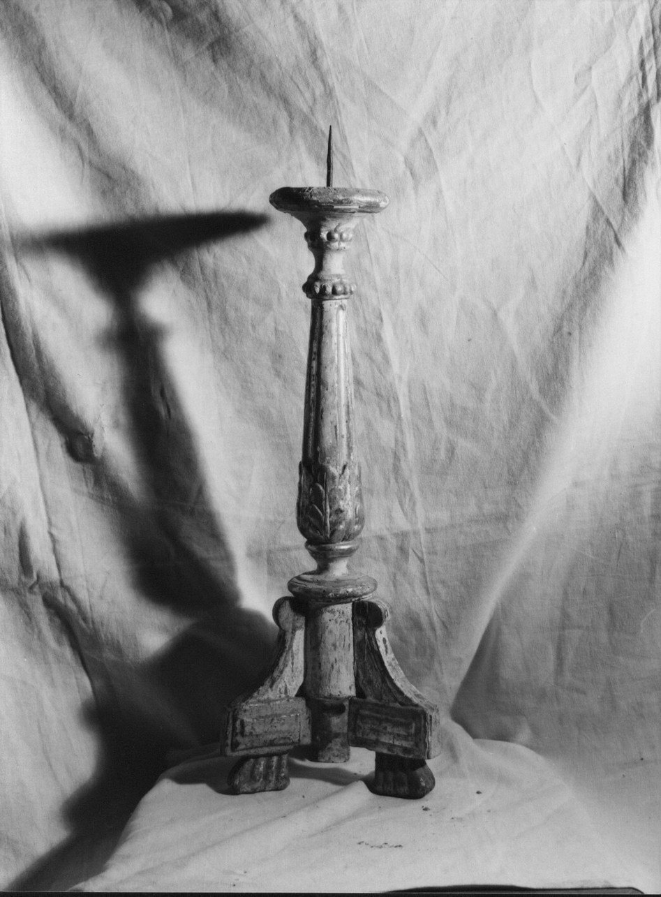 candeliere, opera isolata - bottega ligure (prima metà sec. XIX)