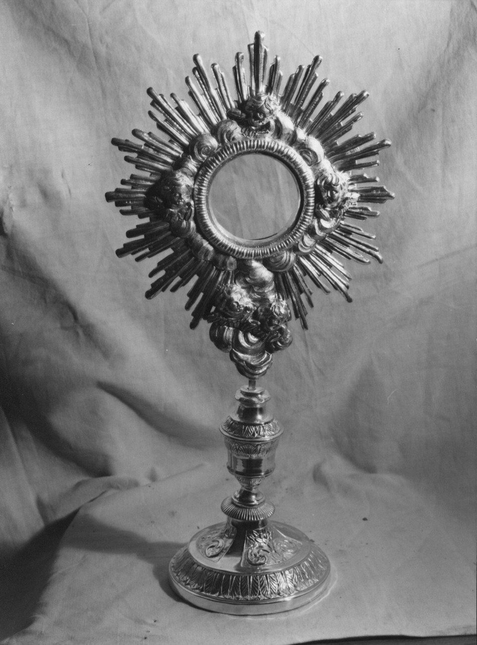 ostensorio - a raggiera, opera isolata - bottega ligure (seconda metà sec. XIX)