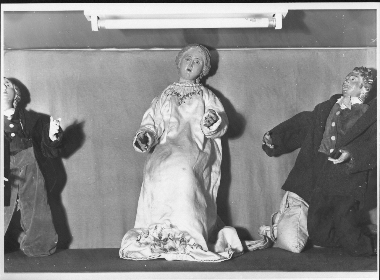 angelo (statuetta di presepio, elemento d'insieme) - bottega italiana (seconda metà sec. XIX)