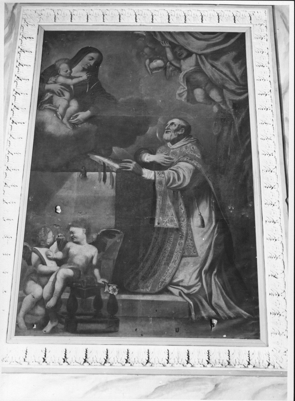 San Filippo Neri ha la visione della Madonna con Bambino (dipinto, opera isolata) - ambito italiano (sec. XVII)