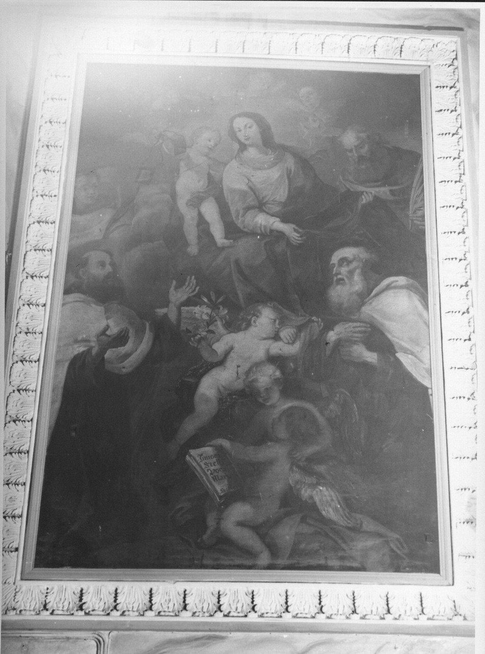 San Simone Stock riceve dalla Madonna l'abito dei carmelitani (dipinto, opera isolata) - ambito italiano (fine sec. XVII)
