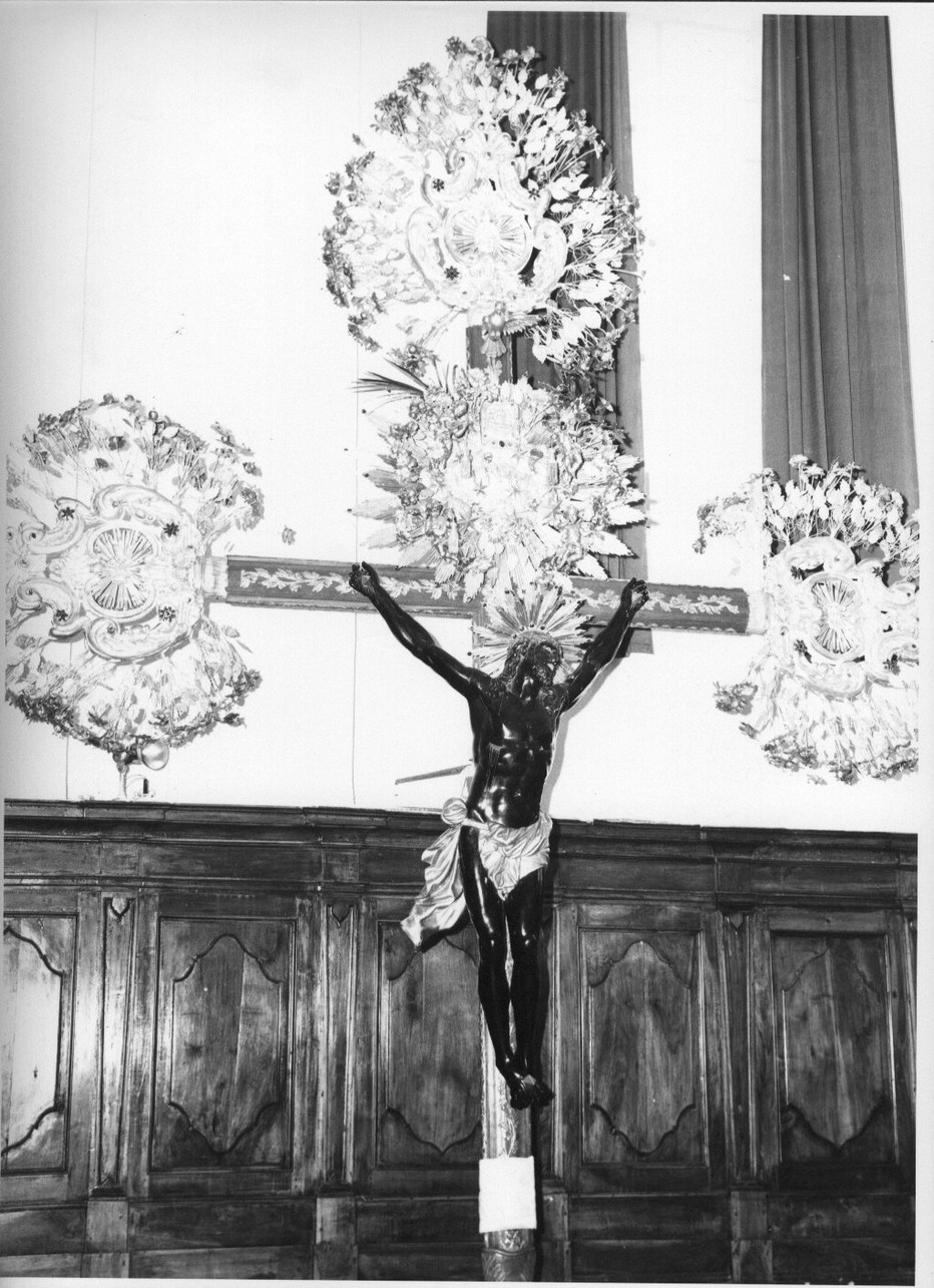 Cristo crocifisso/ Madonna di Montallegro (croce processionale, opera isolata) - bottega ligure (sec. XIX)