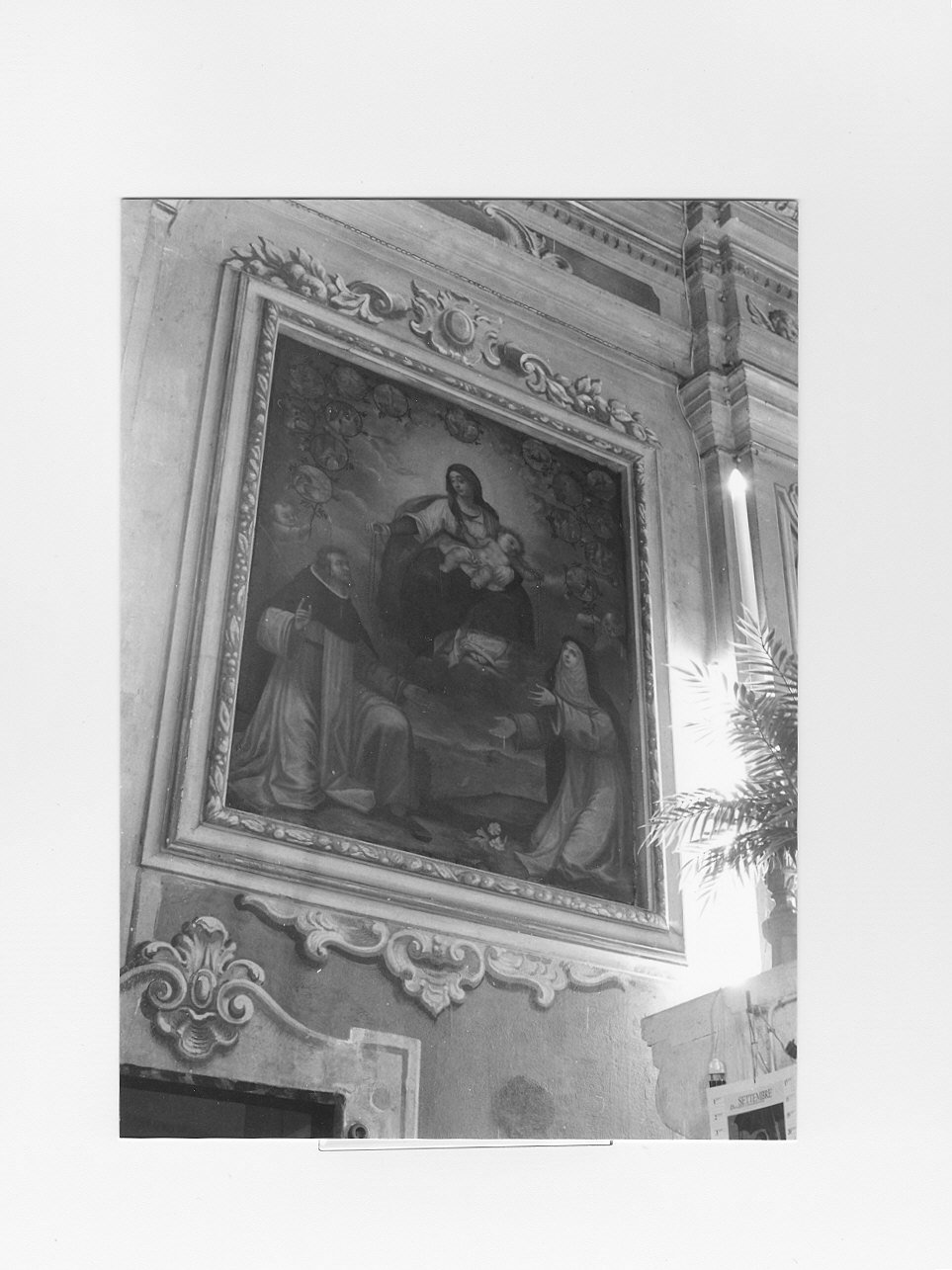 Madonna del Rosario con San Domenico e Santa Rosa da Lima (dipinto, opera isolata) - ambito italiano (sec. XVIII)