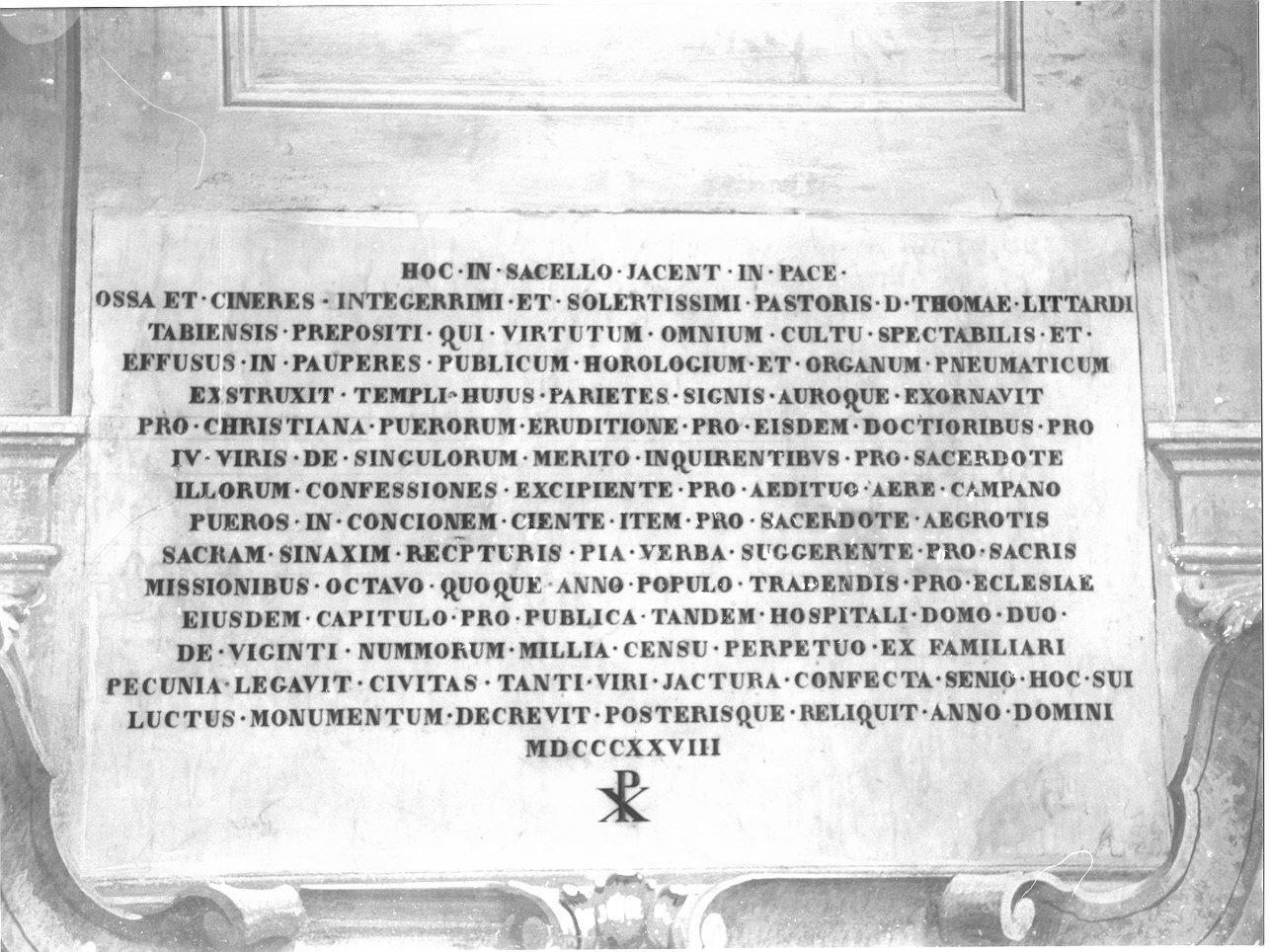 lapide documentaria, opera isolata - bottega italiana (prima metà sec. XIX)