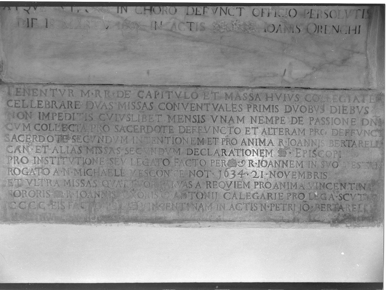 lapide documentaria, opera isolata - bottega italiana (secondo quarto sec. XVII)