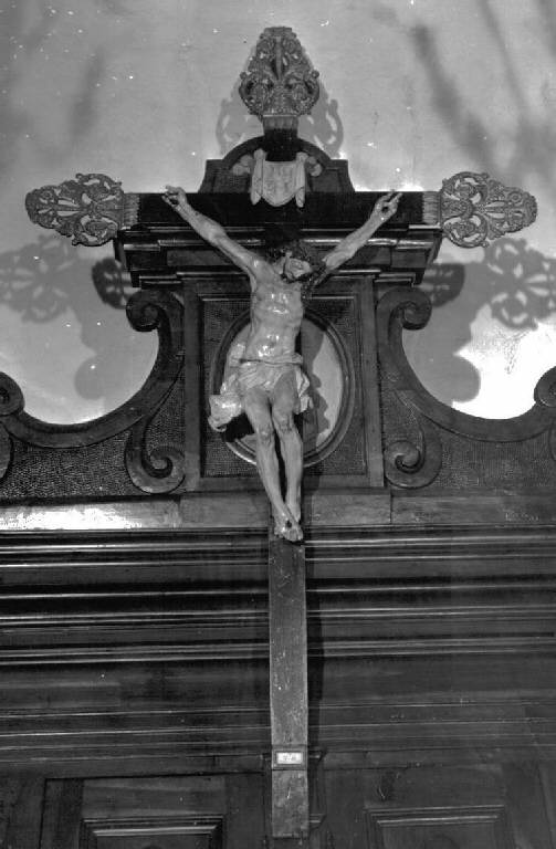 Cristo crocifisso (croce di sacrestia, insieme) - bottega ligure (fine sec. XIX)