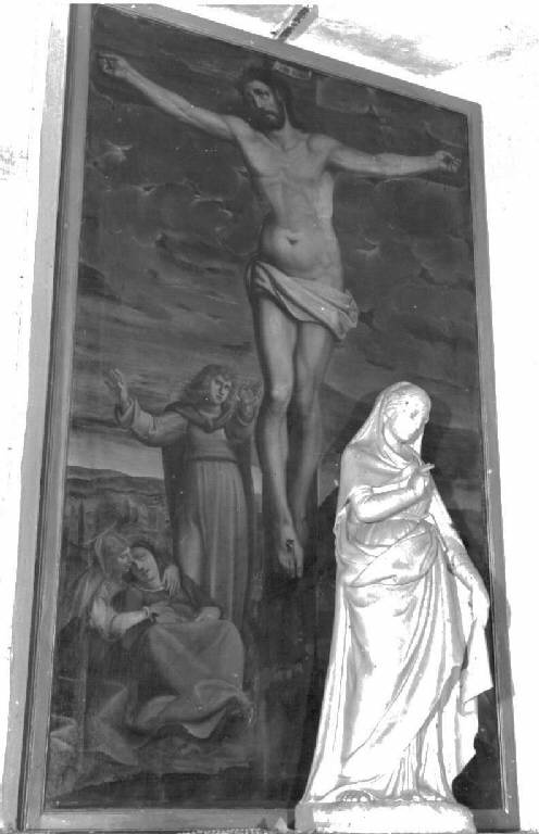 crocifissione di Cristo con la Madonna e santi (dipinto, opera isolata) - ambito italiano (prima metà sec. XVI)