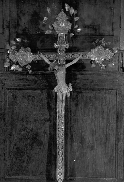 Cristo crocifisso (croce processionale, insieme) - bottega italiana (sec. XIX)