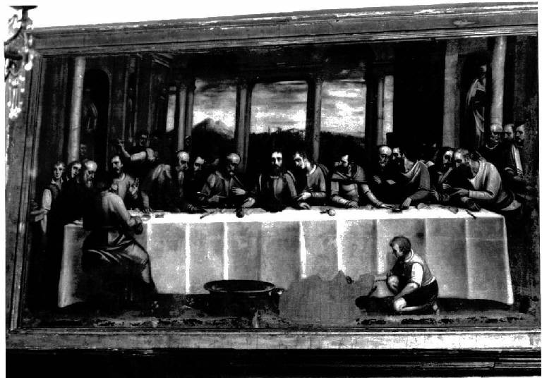 ultima cena (dipinto, opera isolata) di Cambiaso Luca detto Luchetto (bottega) (ultimo quarto sec. XVI)