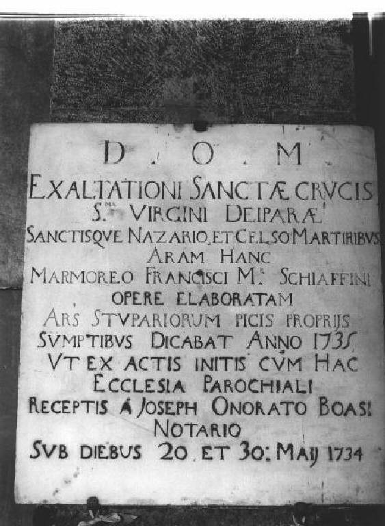 lapide, opera isolata - bottega genovese (sec. XVIII)