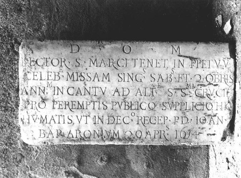 lapide, opera isolata - bottega genovese (sec. XVII)