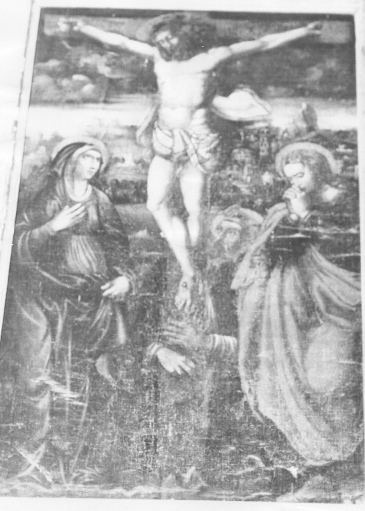 crocifissione di Cristo con la Madonna e santi (dipinto, opera isolata) - ambito ligure (inizio sec. XVI)