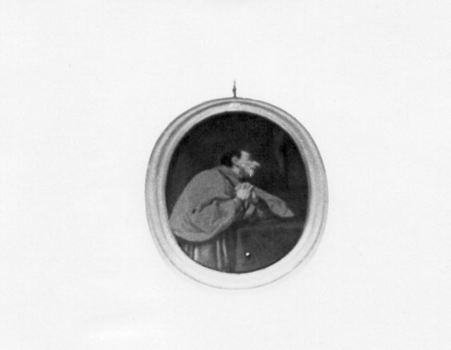 San Carlo Borromeo in adorazione della croce (dipinto, opera isolata) - ambito ligure (metà sec. XVIII)