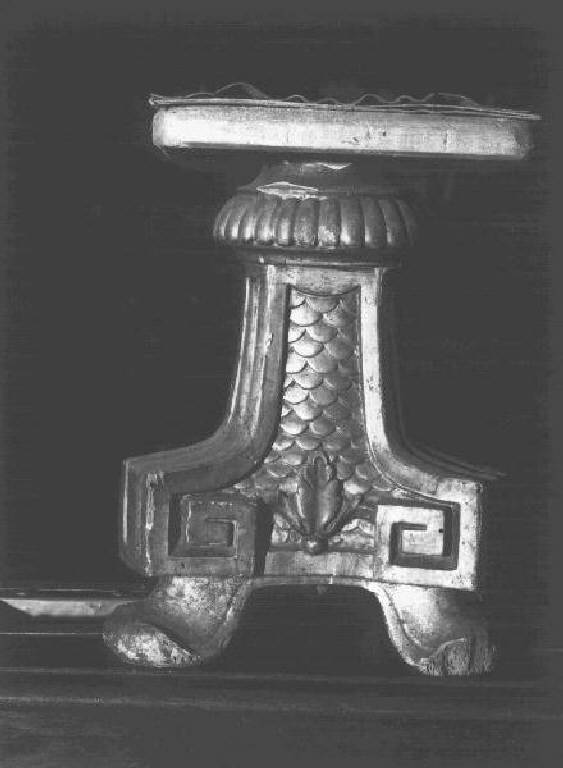 candeliere, frammento - bottega genovese (sec. XIX)