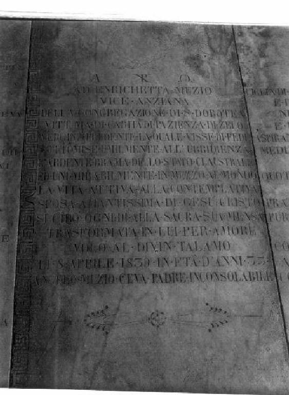 lapide tombale - bottega ligure (prima metà sec. XIX)