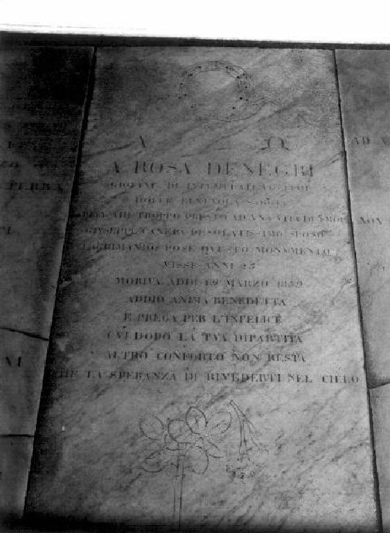 lapide tombale - bottega ligure (prima metà sec. XIX)