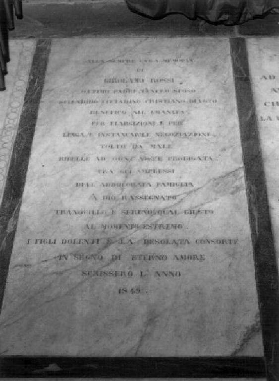 lapide tombale - bottega ligure (prima metà sec. XIX)