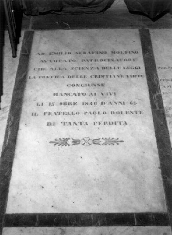 lapide tombale - bottega ligure (prima metà sec. XIX)