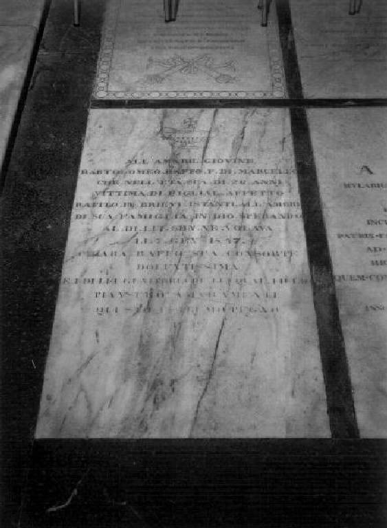 lapide tombale - bottega ligure (prima metà sec. XIX)