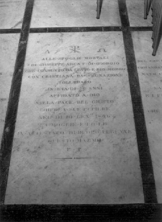lapide tombale - bottega ligure (prima metà sec. XIX)