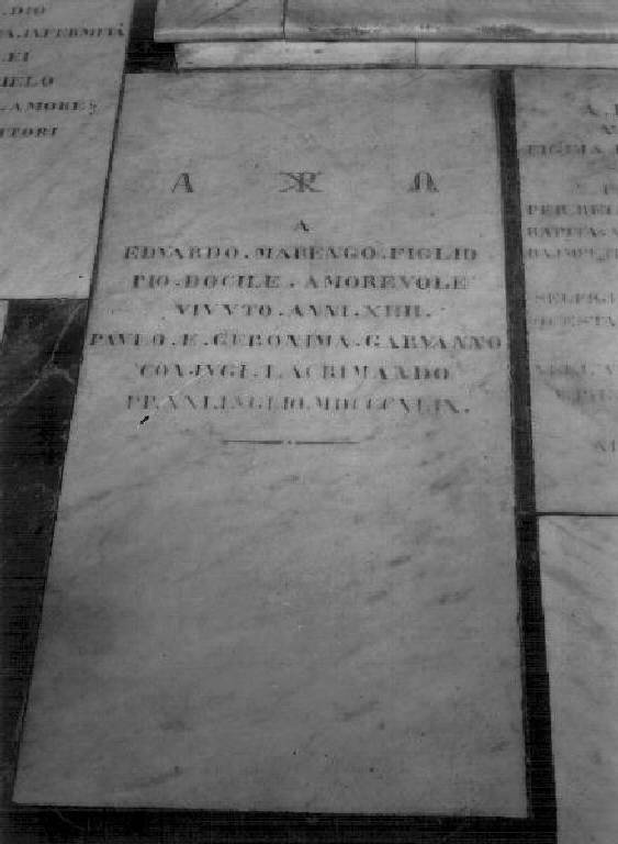 lapide tombale - bottega ligure (prima metà sec. XIX)