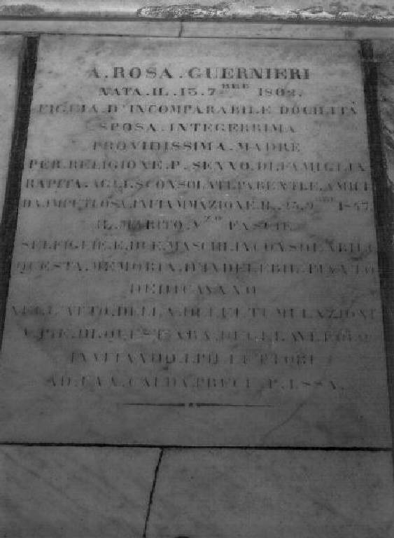 lapide tombale - bottega ligure (prima metà sec. XIX)