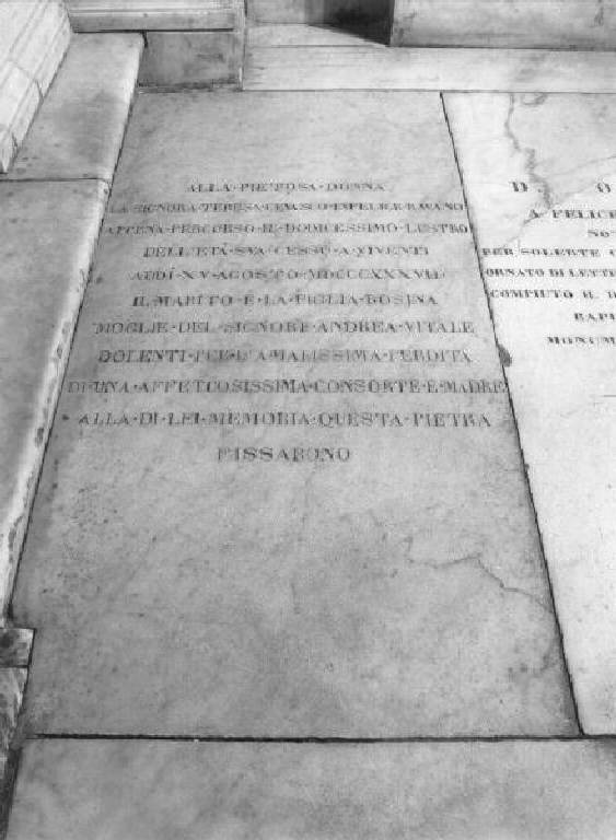 lapide tombale - bottega ligure (prima metà sec. XIX)